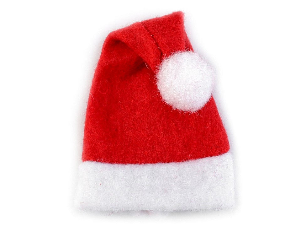 Vánoční mini čepice, barva červená