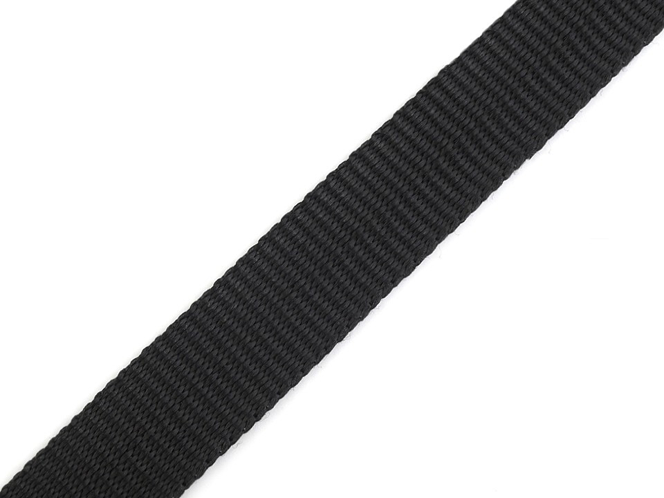 Popruh polypropylénový šíře 15 mm černý POL, barva Černá