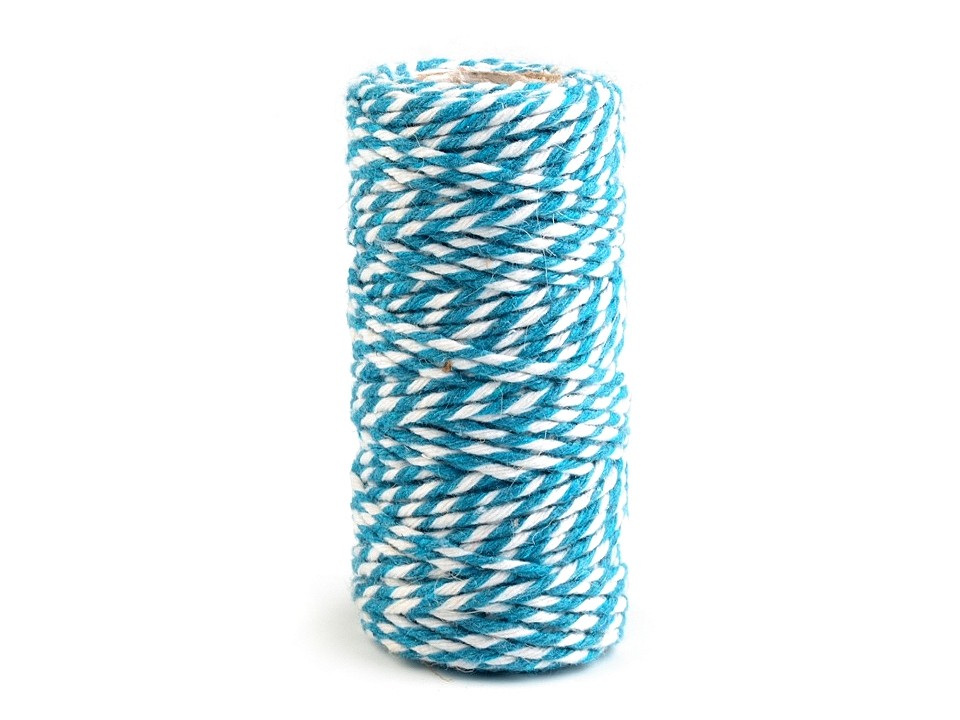 Bavlněná šňůra Ø1,5 mm, barva 6 modrá tyrkys