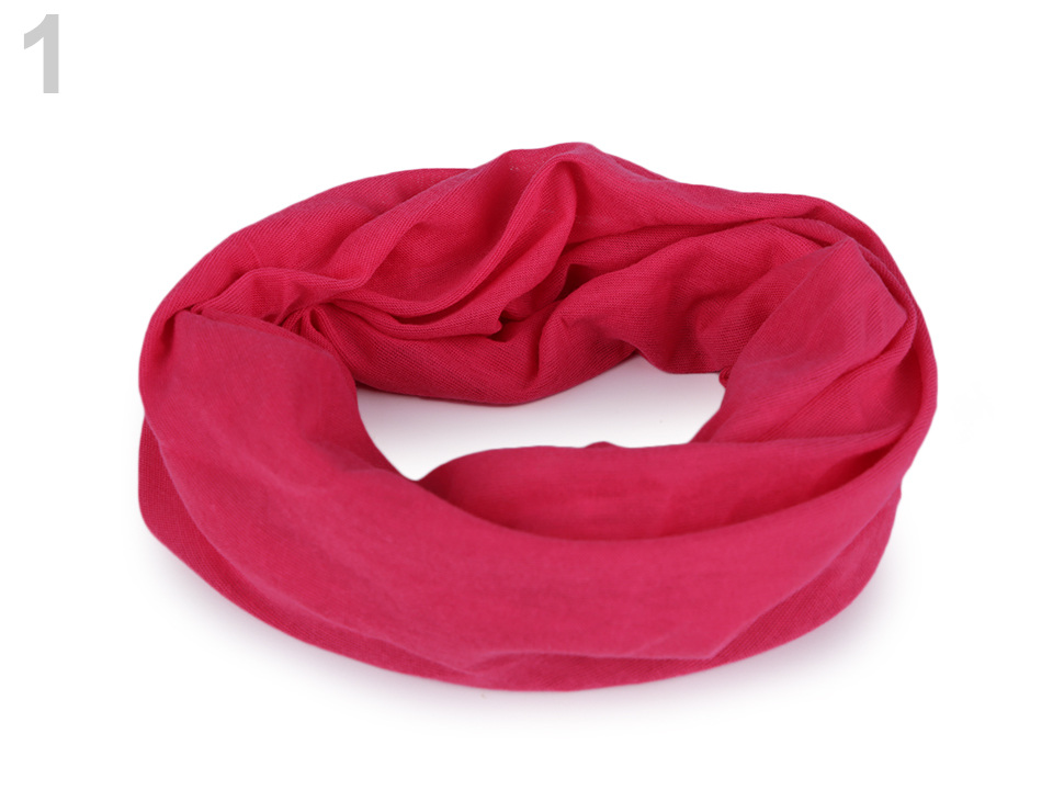 Multifunkční šátek pružný, bezešvý, jednobarevný, barva 1 pink