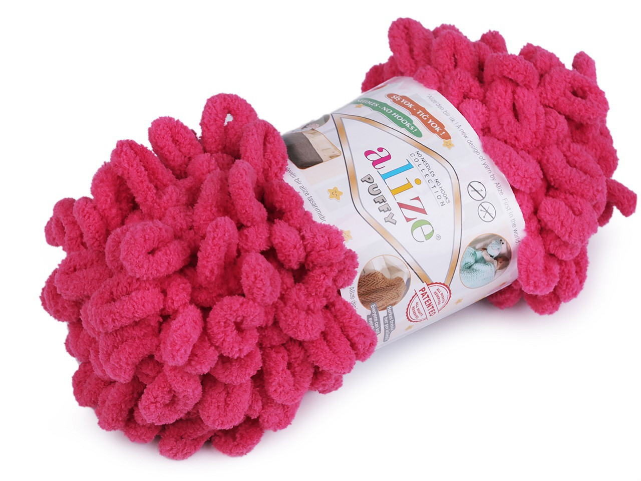 Pletací příze Alize Puffy 100 g, barva 19 (149) pink