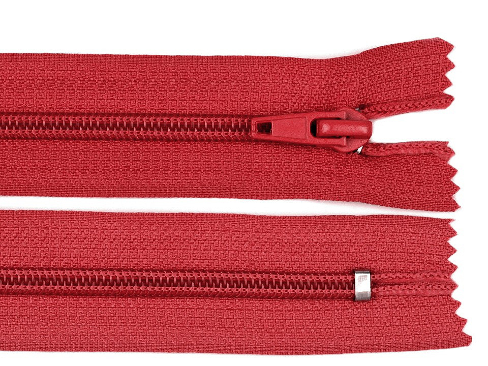 Spirálový zip šíře 5 mm délka 18 cm POL, barva 148 červená