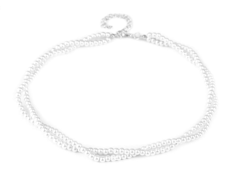 Perlový náhrdelník, barva 1 (01) bílá perlová