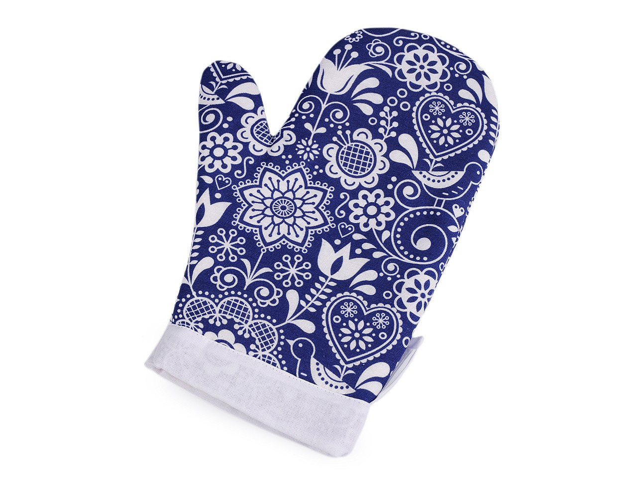 Kuchyňská chňapka / rukavice s magnetem, barva 4 modrá folklor