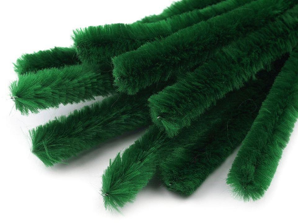 Chlupaté modelovací drátky Ø15 mm délka 30 cm, barva 4 zelená jedle