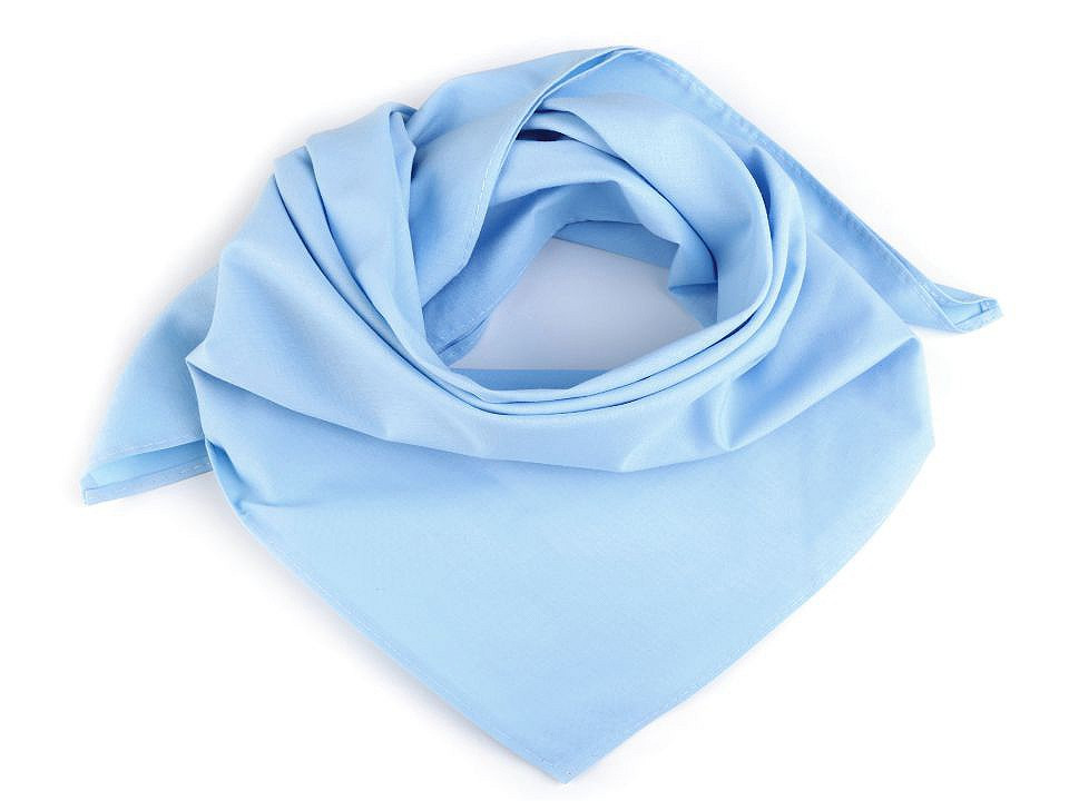 Bavlněný šátek jednobarevný 65x65 cm, barva 12 (210) modrá světlá