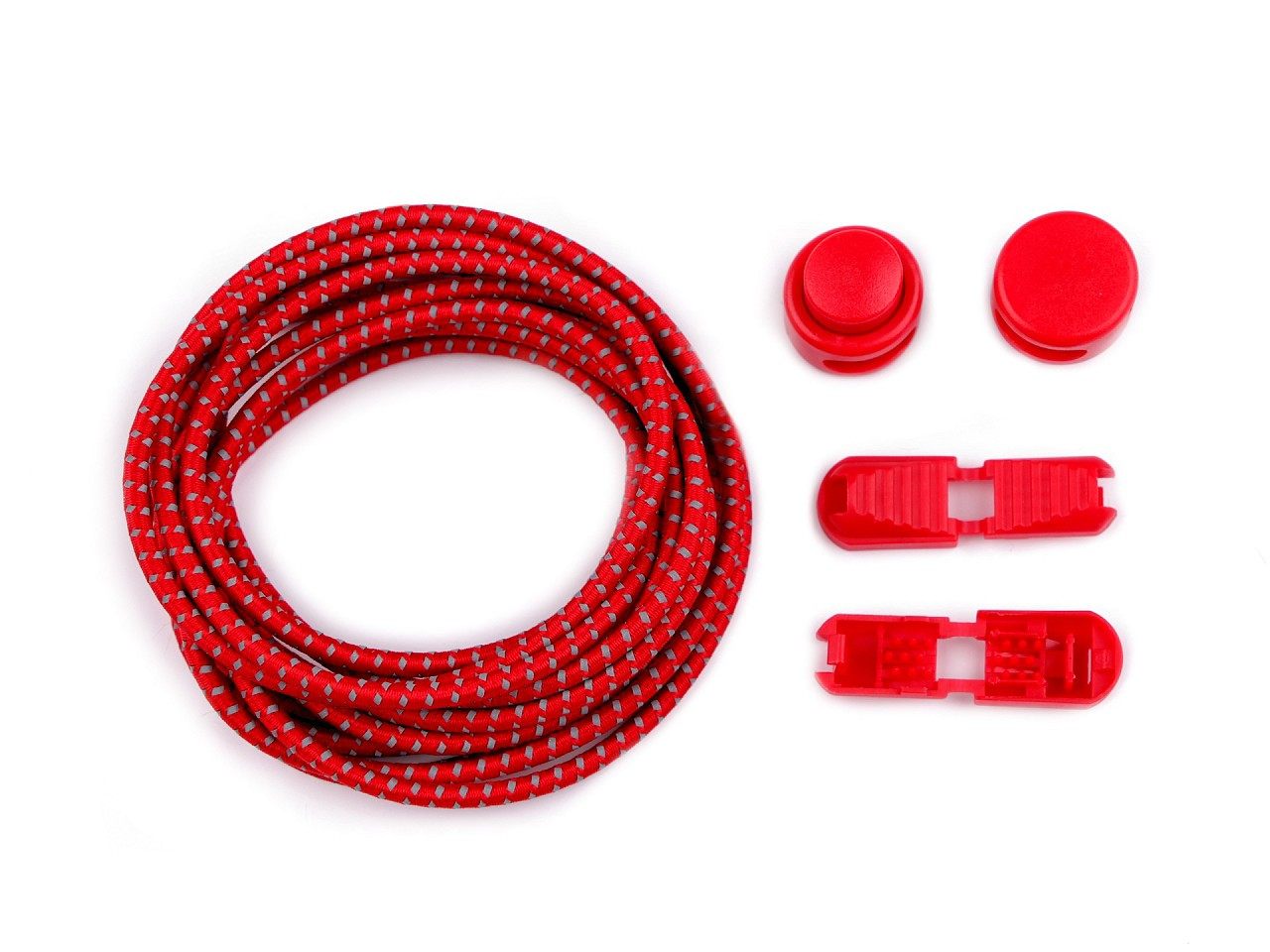 Reflexní elastické samozavazovací tkaničky délka 120 cm, barva 8 (13) červená