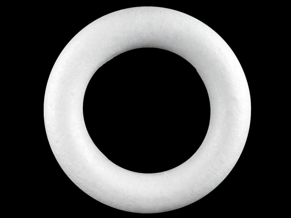 Fotografie Věnec Ø35 cm polystyren seříznutý, barva 1 (33 cm) bílá