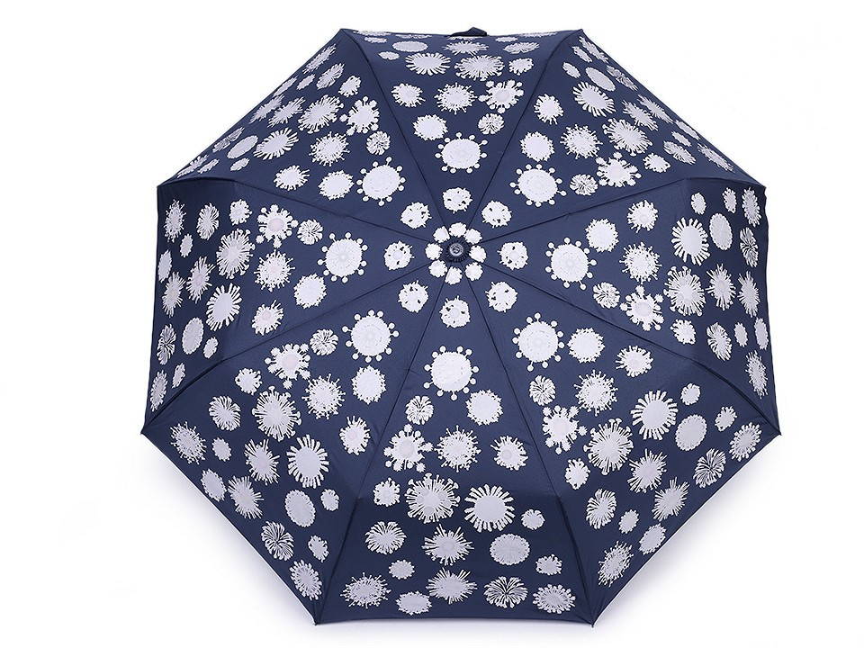Dámský skládací vystřelovací deštník kouzelný, barva 3 modrá tmavá