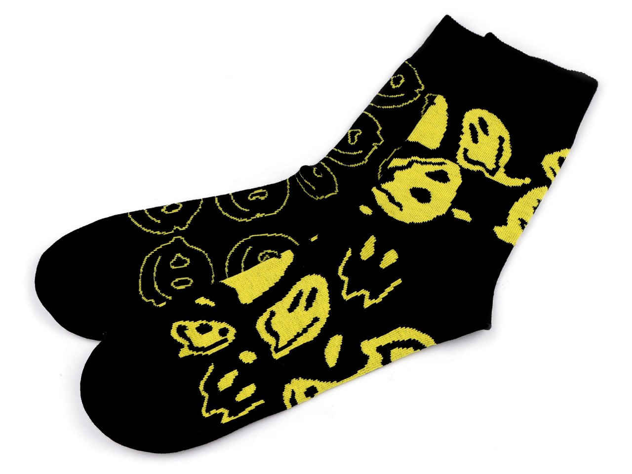 Veselé ponožky Wola, bavlněné, barva 81 (vel. 43-46) černá smajlík