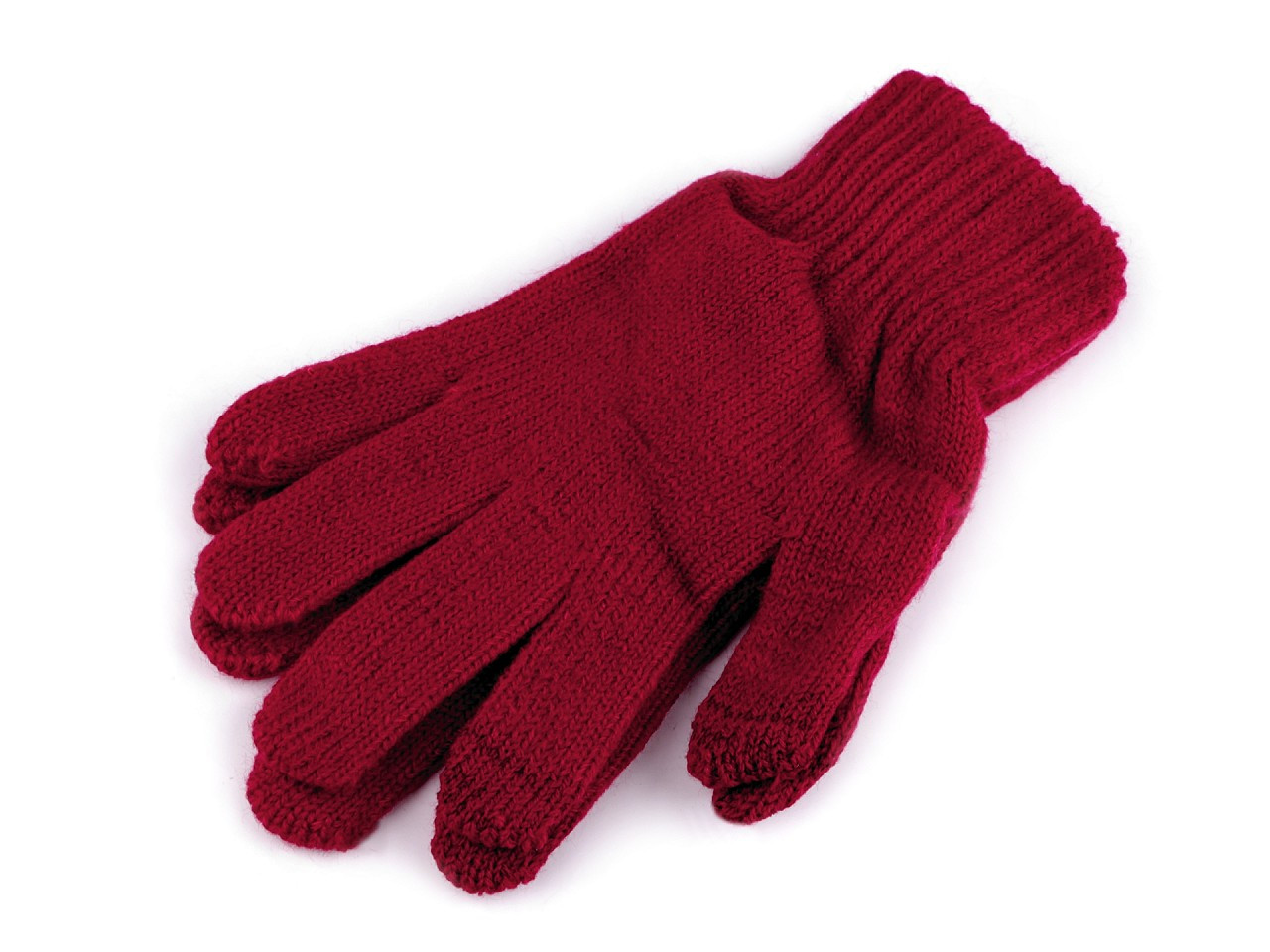 Dámské pletené rukavice, barva 6 bordó sv.