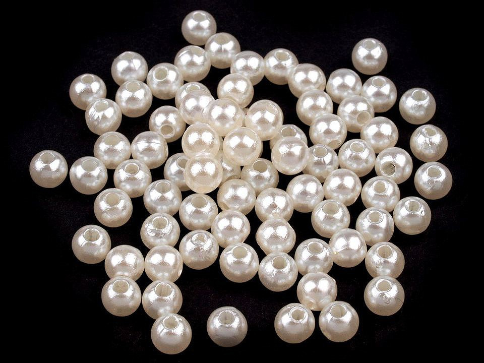 Plastové voskové korálky / perly Glance Ø5 mm, barva F1 perlová světlá
