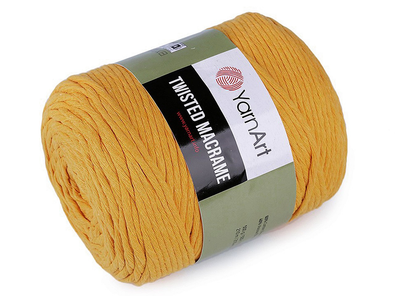 Pletací příze Twisted Macrame 500 g, barva 14 (764) hořčicová tmavá