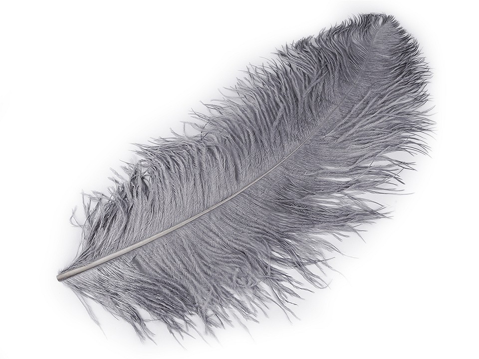 Pštrosí peří délka 60 cm, barva 13 šedá