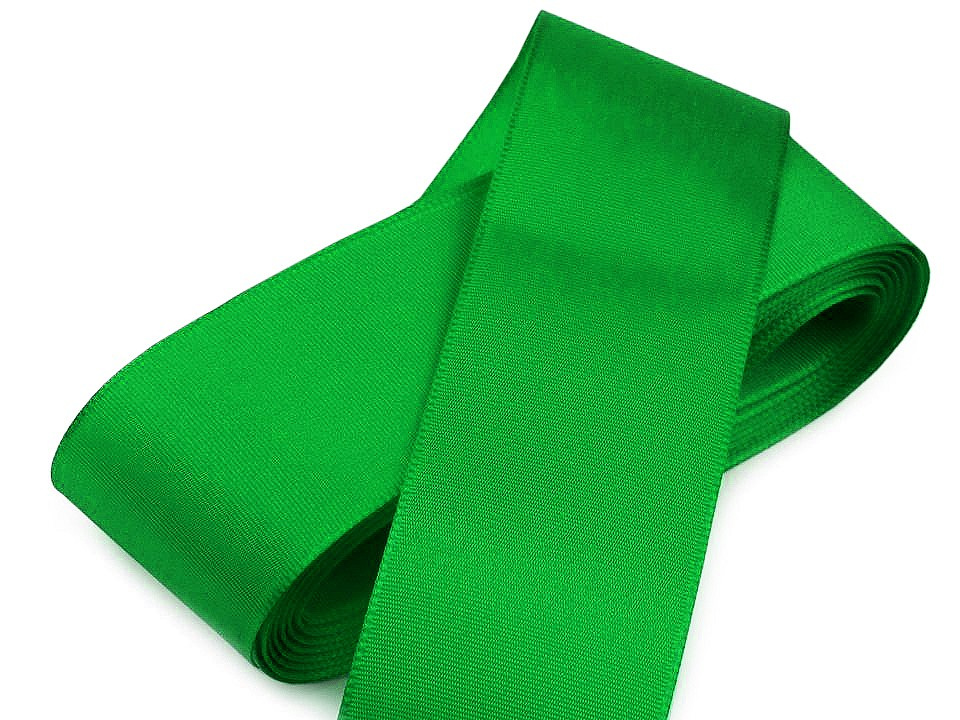 Stuha taftová šíře 52 mm, barva 309 zelená irská
