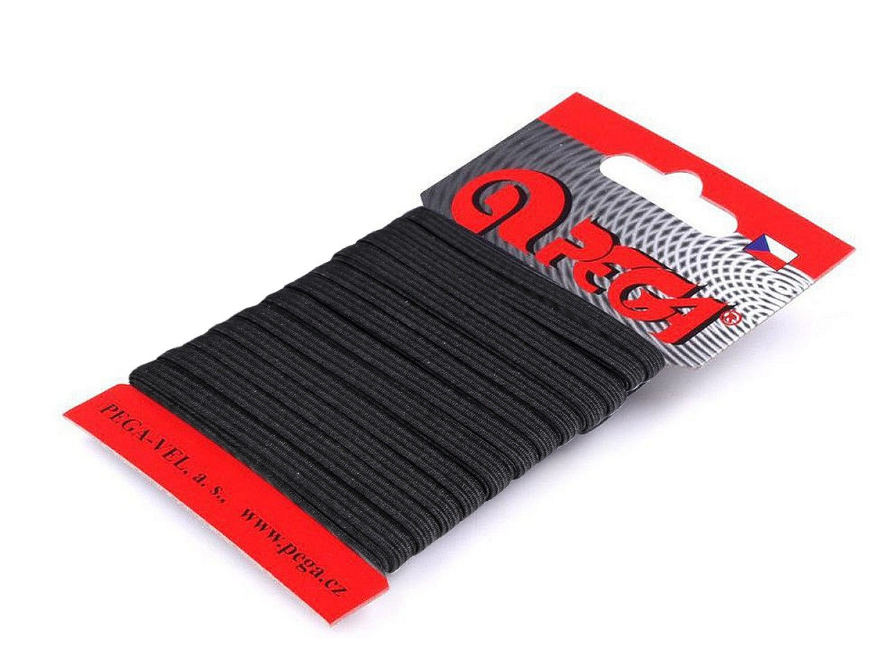 Prádlová pruženka na kartě šíře 4 mm, barva 7001 černá