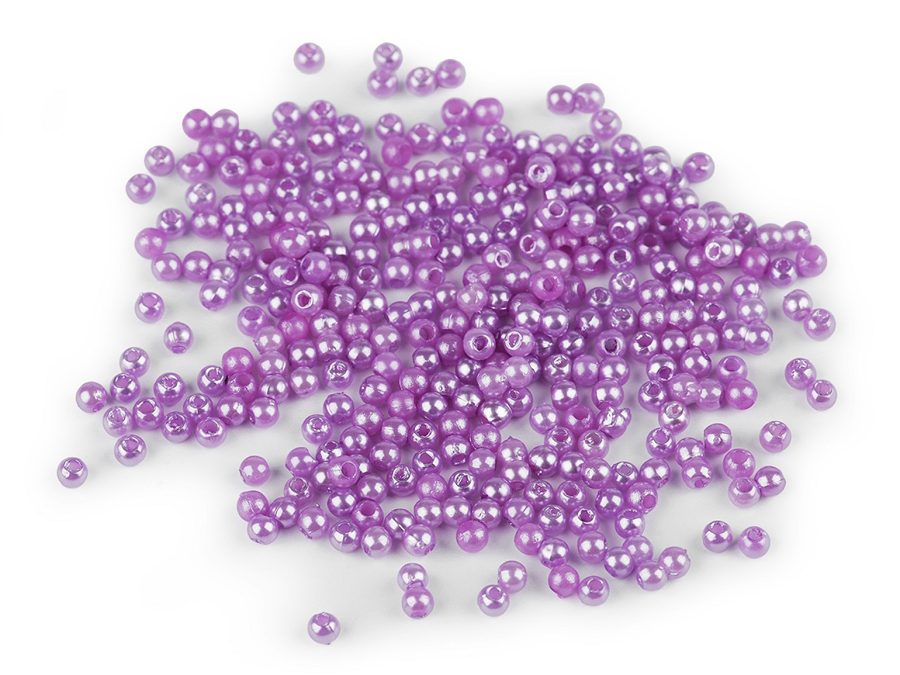 Plastové voskové korálky / perly Glance Ø3 mm, barva 26 fialová lila