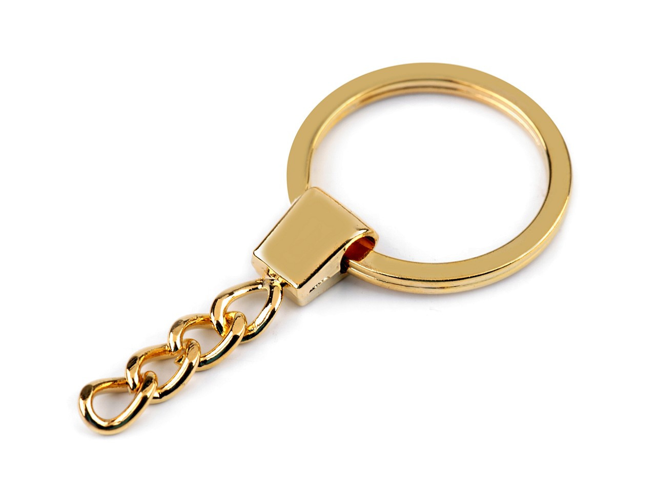 Kroužek na klíče Ø30 mm s řetízkem, barva 2 žluté zlato