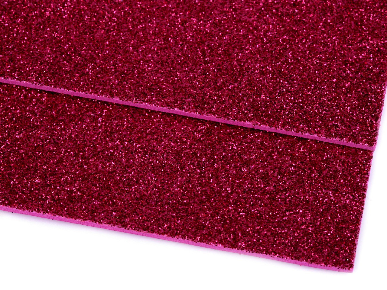 Pěnová guma Moosgummi s glitry 20x30 cm, barva 13 pink