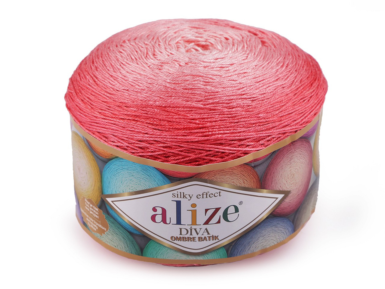 Pletací příze Diva Ombre Batik 250 g, barva 12 (7381) růžová