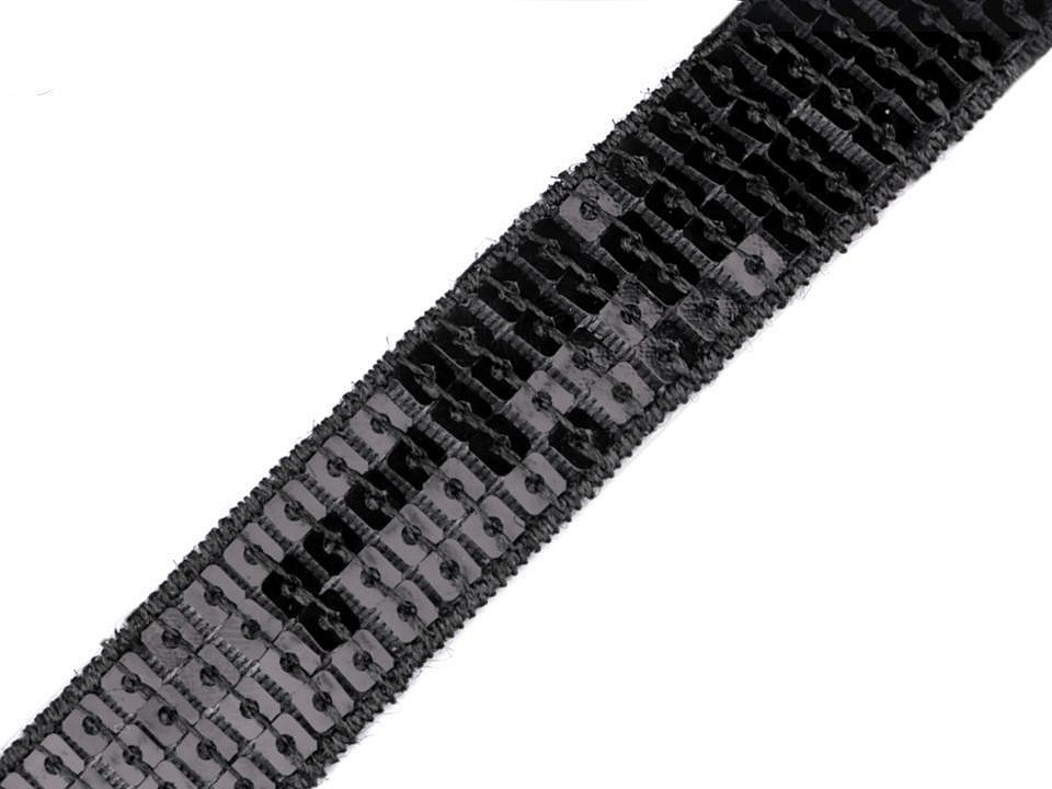 Flitrový prýmek šíře 22 mm, barva 5 černá