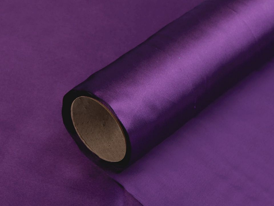 Satén jednostranný šíře 36 cm, barva 34 fialová tm.