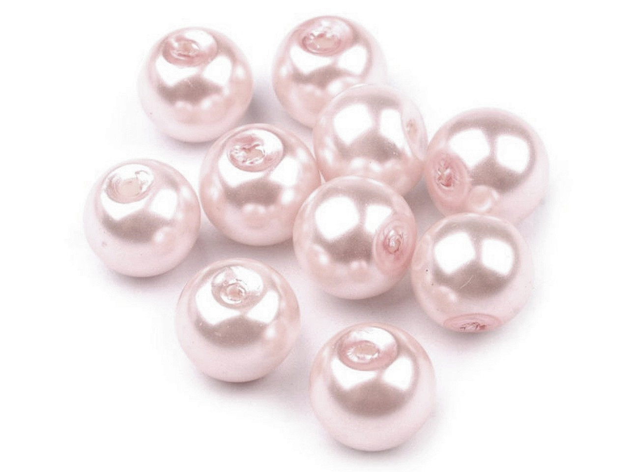 Skleněné voskové perly Ø8 mm, barva 03B růžová nejsv.