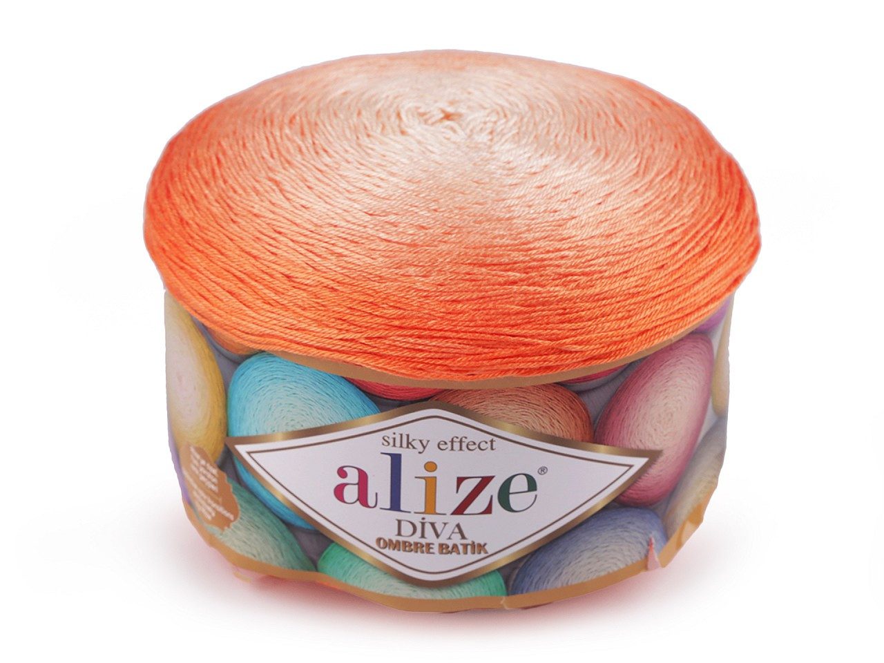 Pletací příze Diva Ombre Batik 250 g, barva 11 (7413) lososová