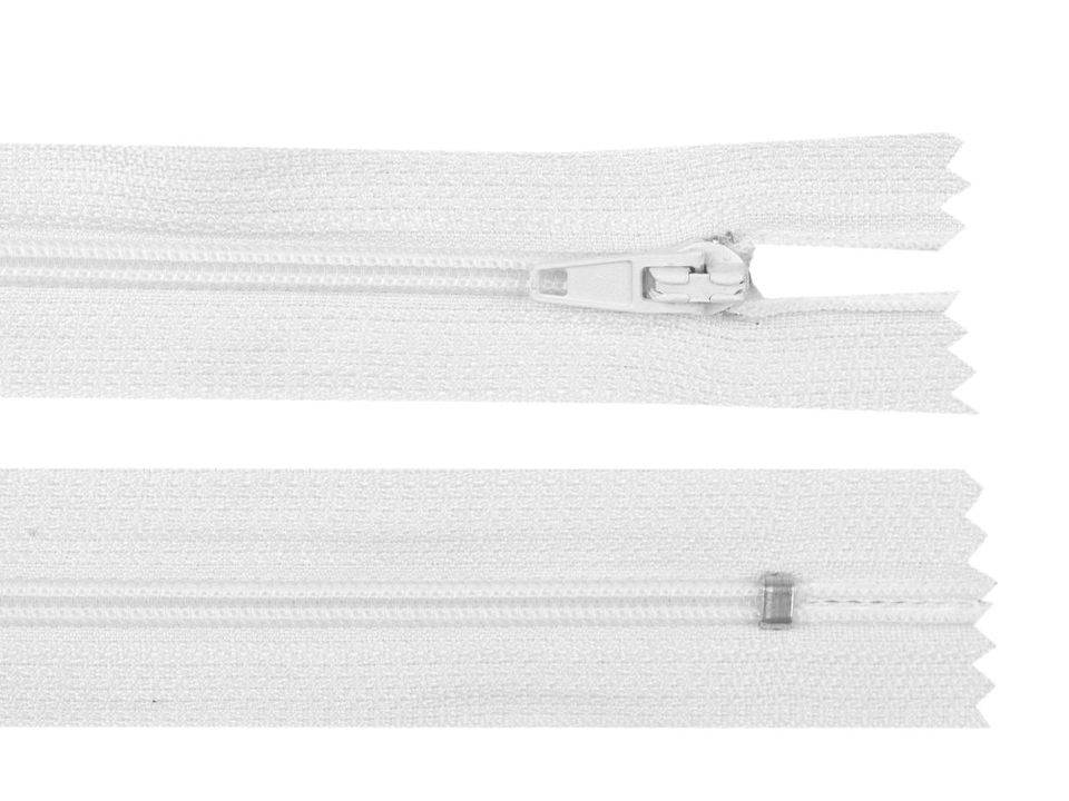 Spirálový zip šíře 3 mm délka 30 cm, barva Bílá