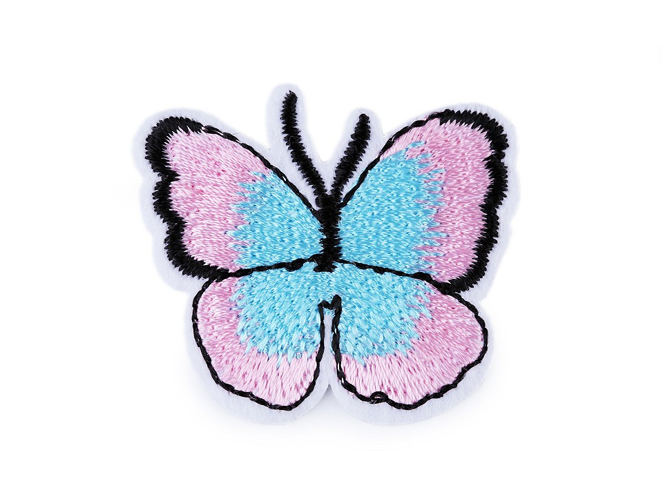 Nažehlovačka motýl, barva 2 růžová sv.