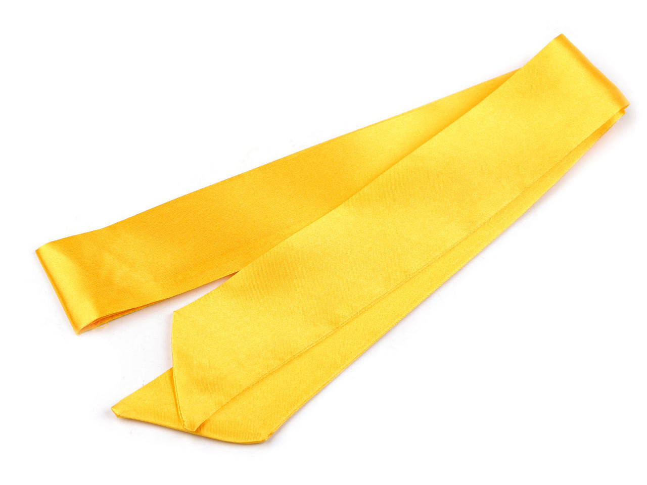 Šátek úzký do vlasů, na krk, na kabelku jednobarevný, s květy, barva 3 žlutá
