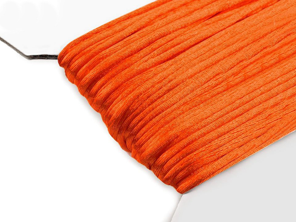 Saténová šňůra Ø2 mm, barva 164 oranžová dýňová