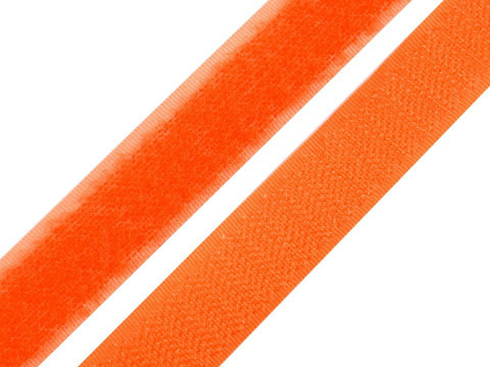 Suchý zip háček + plyš šíře 20 mm, barva (1002) oranžová neon