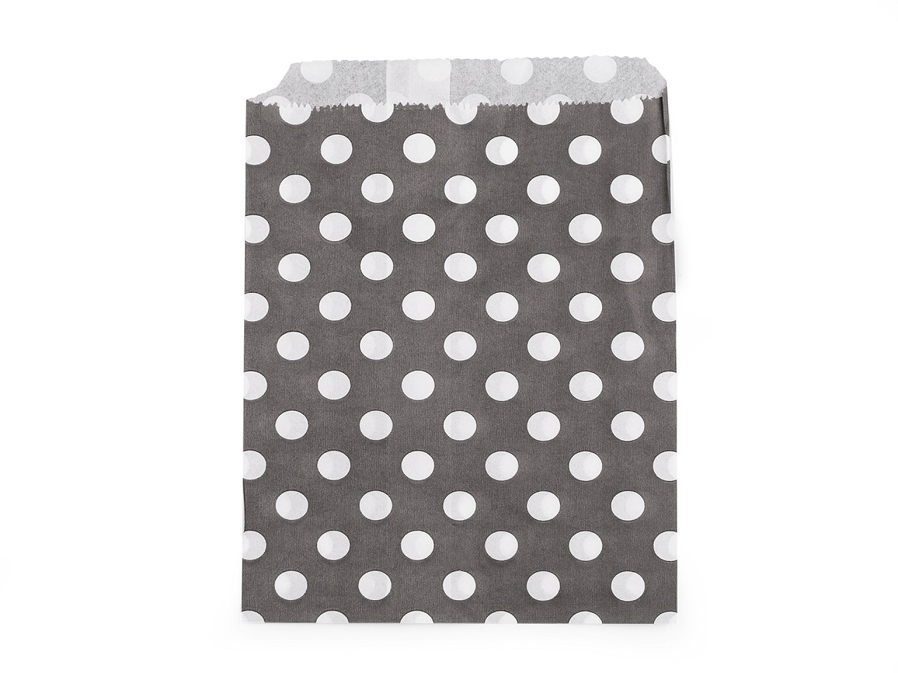 Papírový sáček chevron, puntík 13x17 cm, barva 2 bílo-černá puntíky