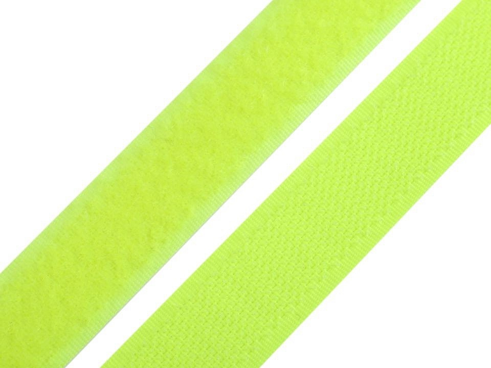 Fotografie Suchý zip háček + plyš šíře 20 mm, barva (1003) žlutozelená ost.