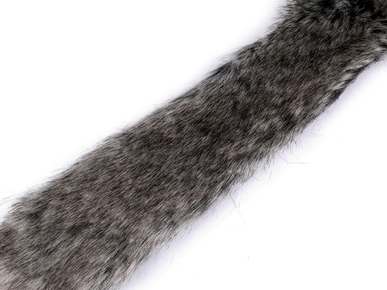 Všívací oděvní / dekorační kožešina žíhaná šíře 5 cm, barva 3 (85 cm) šedobéžová žíhaná