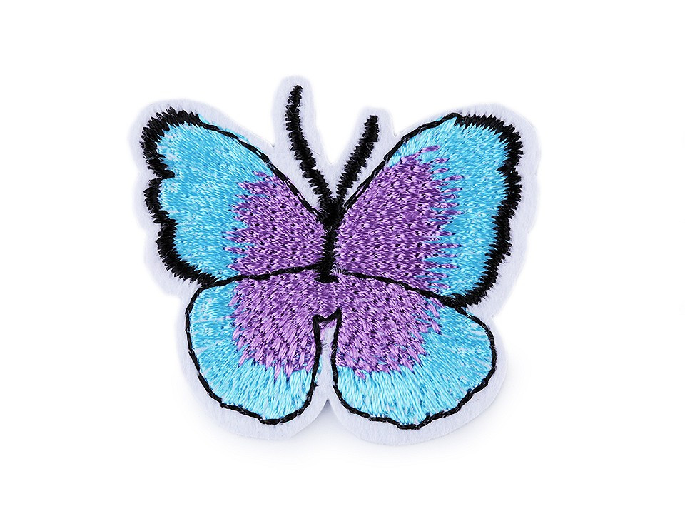 Nažehlovačka motýl, barva 6 modrá azurová