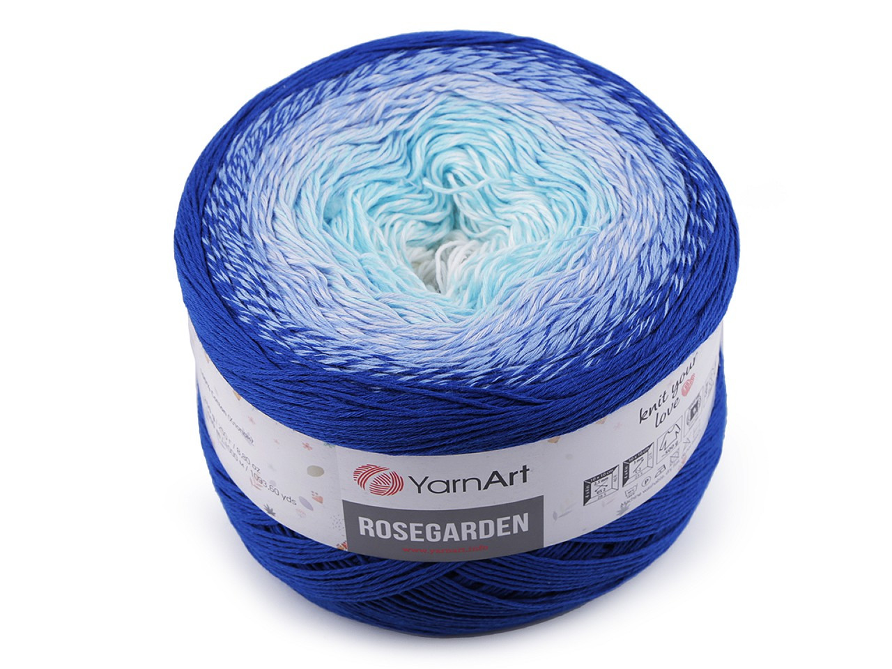 Bavlněná pletací příze Rosegarden 250 g, barva 15 (318) modrá královská