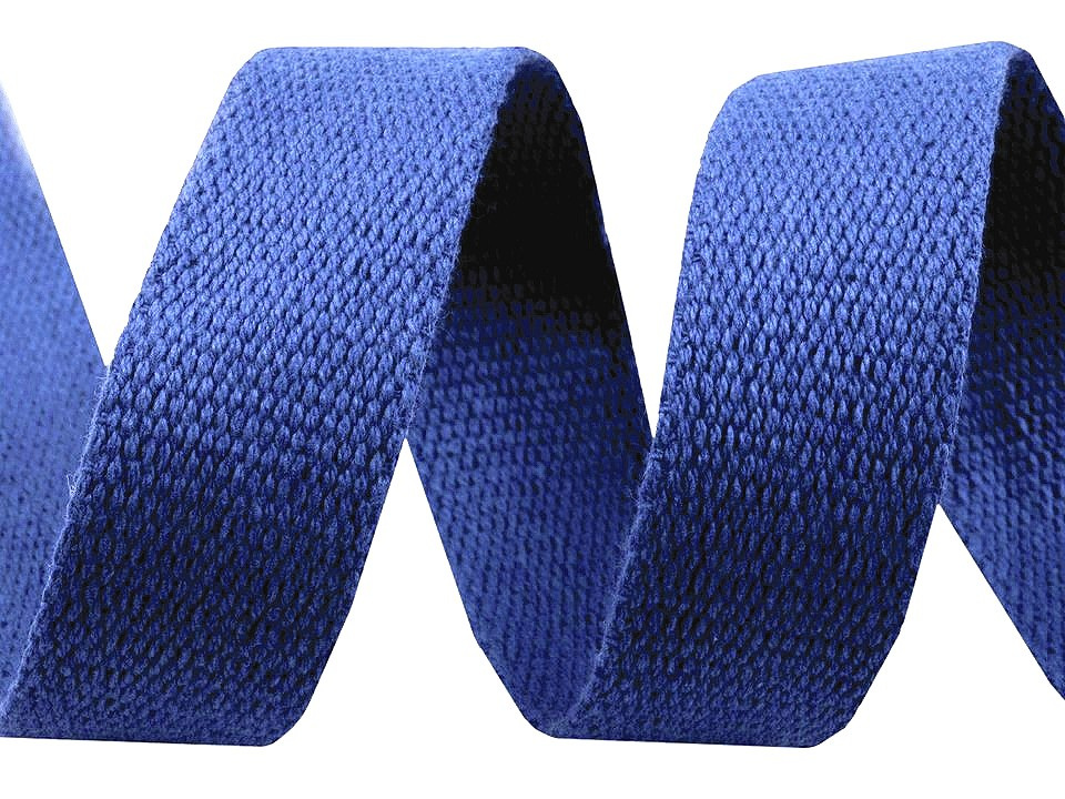 Bavlněný popruh šíře 30 mm, barva 21 modrá safírová