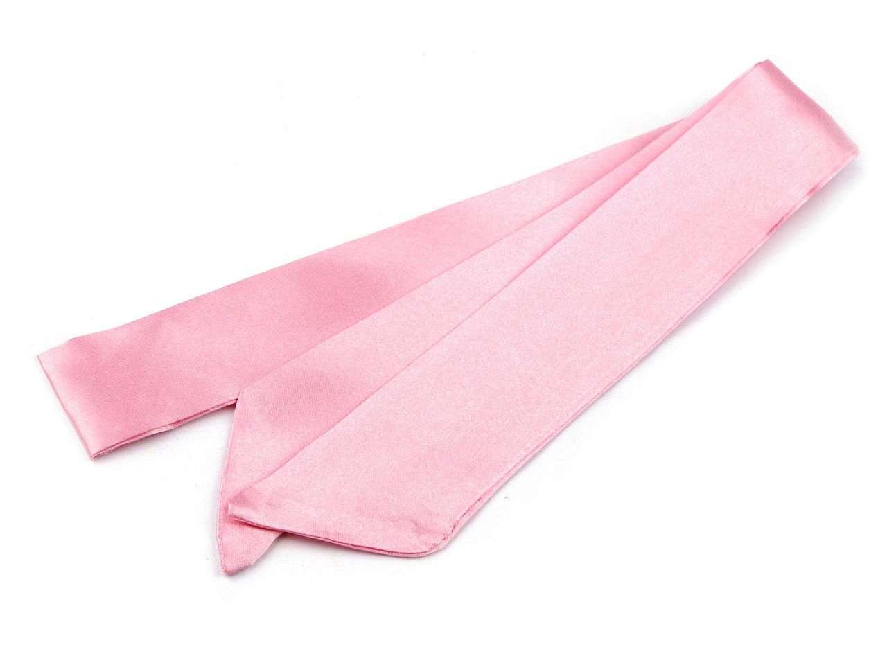 Šátek úzký do vlasů, na krk, na kabelku jednobarevný, s květy, barva 4 růžová sv.