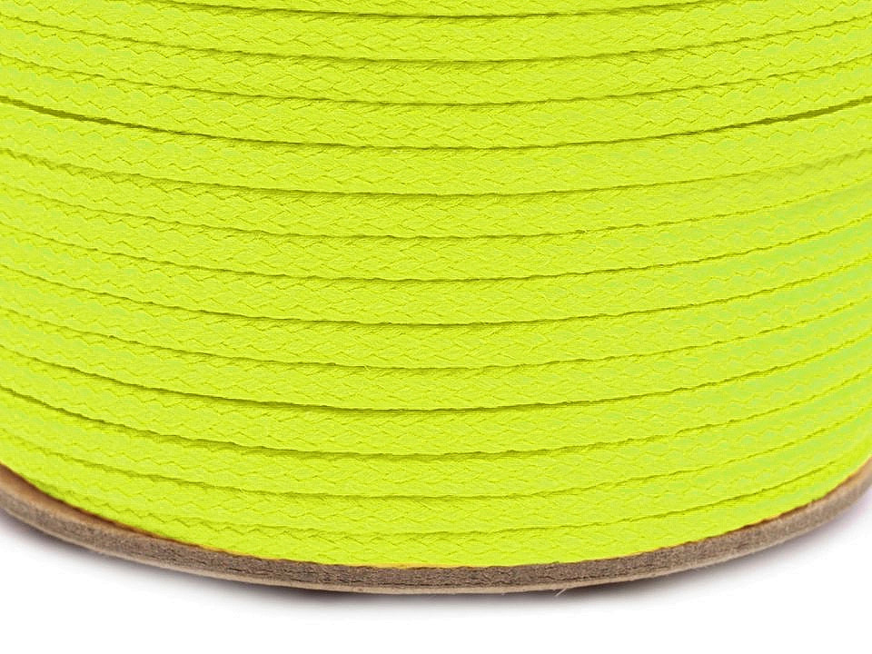 Oděvní šňůra PES Ø2 mm, barva 1108 žlutá neon