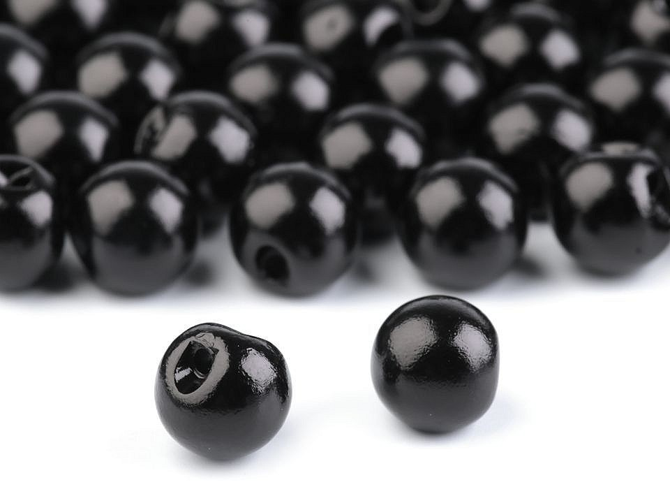 Perla k našití / knoflík Ø9 mm, barva 3 černá