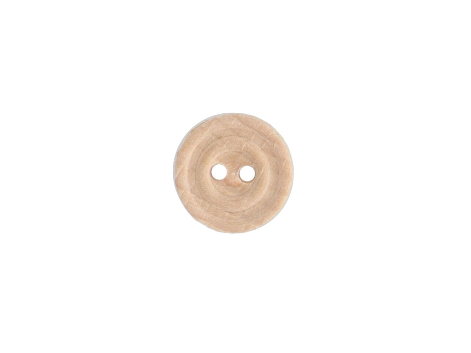 Knoflík dřevěný vel. 24 - průměr 15,2 mm UNI, barva Přírodní
