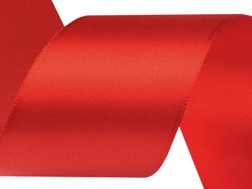 Atlasová stuha svazky po 3 m šíře 50 mm, barva 26 červená