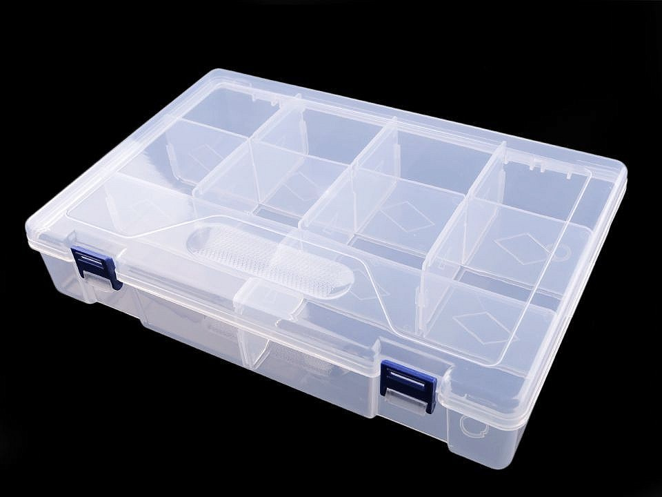 Plastový box / zásobník 6x20x30 cm, barva 2 transparent
