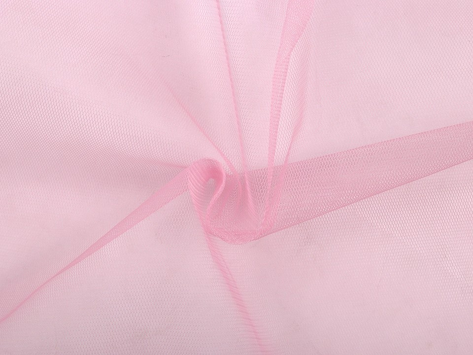 Tyl oděvní PAD jemný na závoje, barva 4 (5) růžová sv.