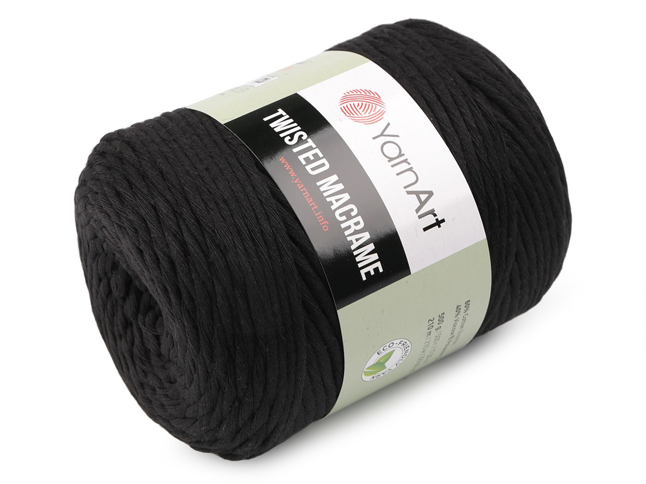 Pletací příze Twisted Macrame 500 g, barva 16 (750) černá