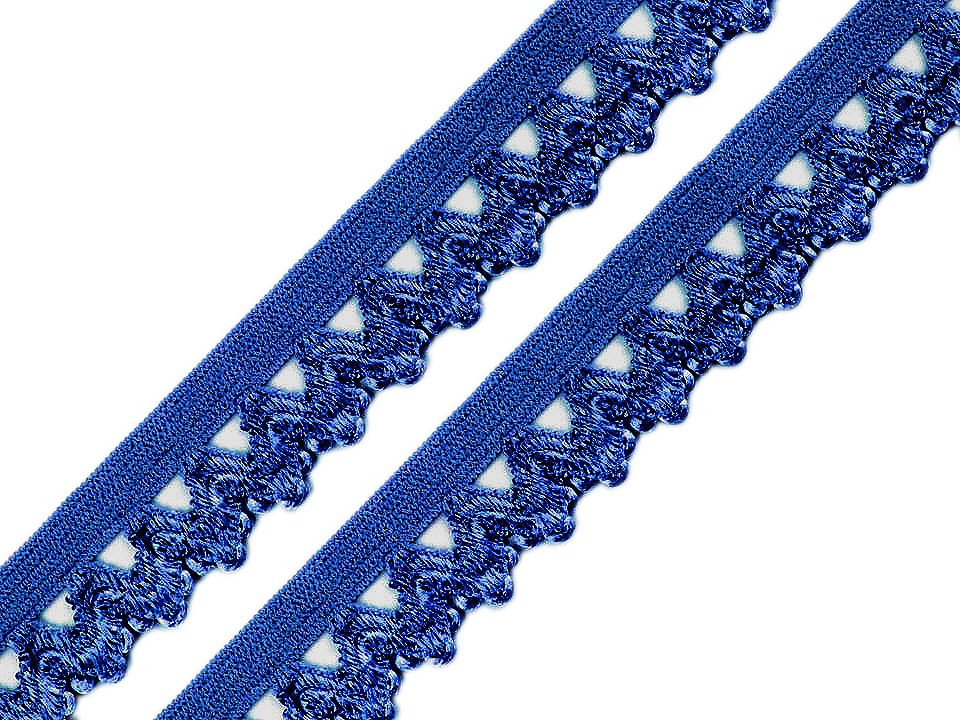 Ozdobná pruženka šíře 18 mm, barva 13 modrá safírová