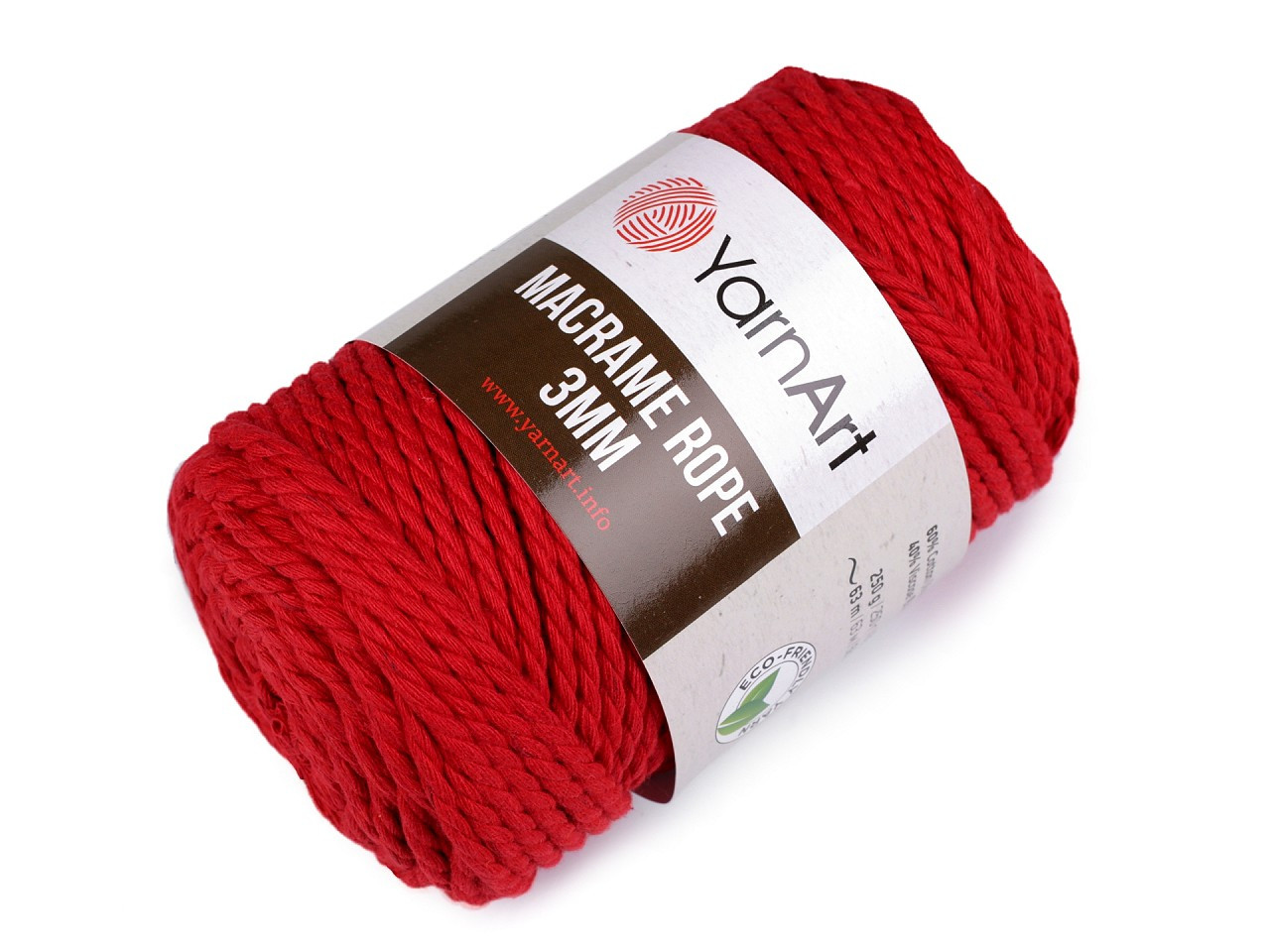 Pletací příze Macrame Rope 3 mm 250 g, barva 10 (773) červená