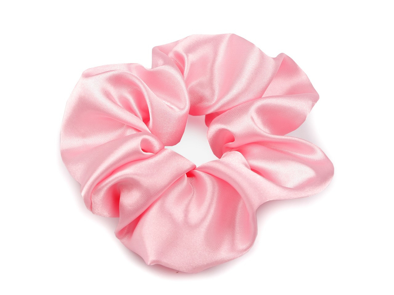 Saténová scrunchie gumička do vlasů, barva 04 růžová střední